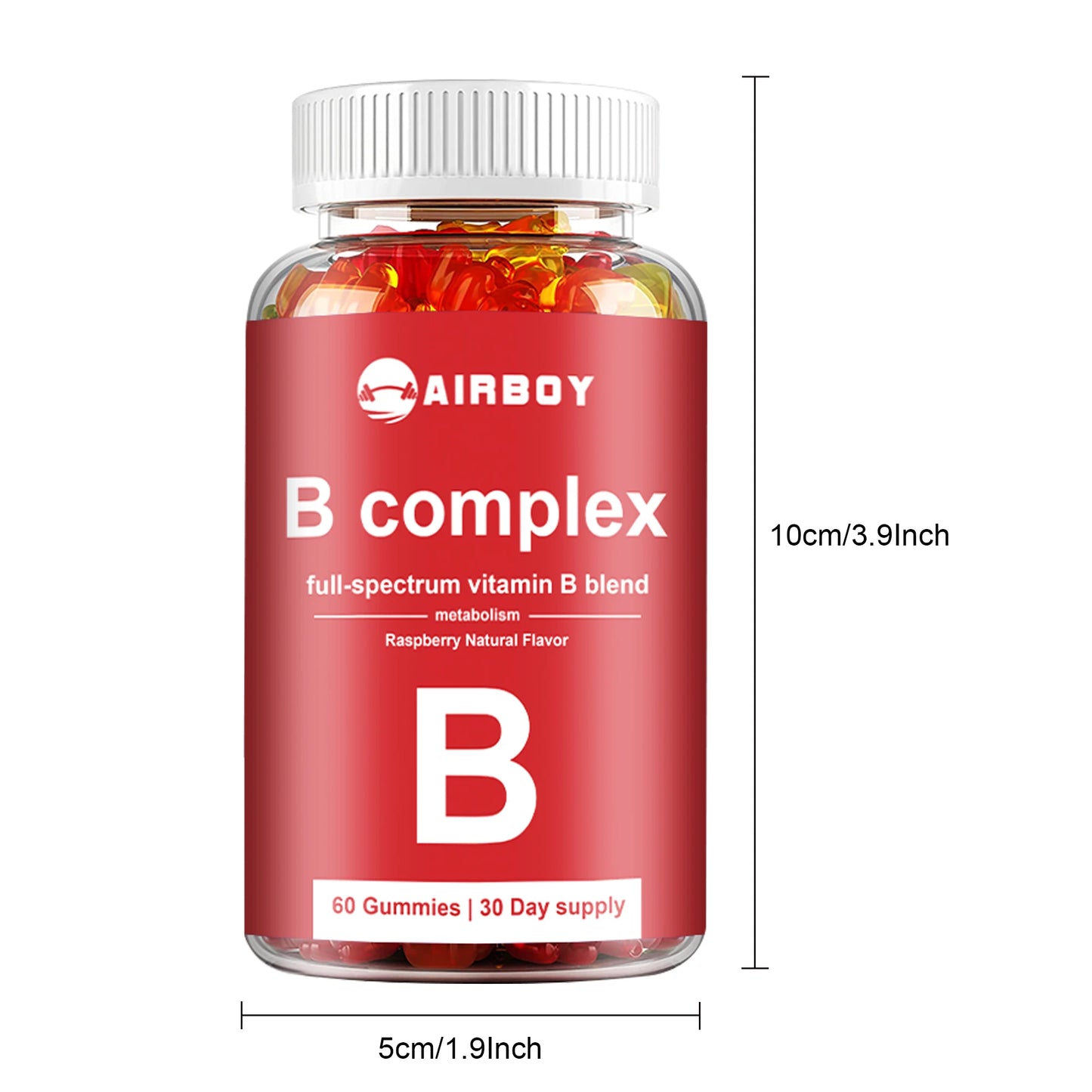 Vitamin B Complex - Boost Energy, Boost Metabolism, Improve Mood, Relieve Stress - 60 Gummies