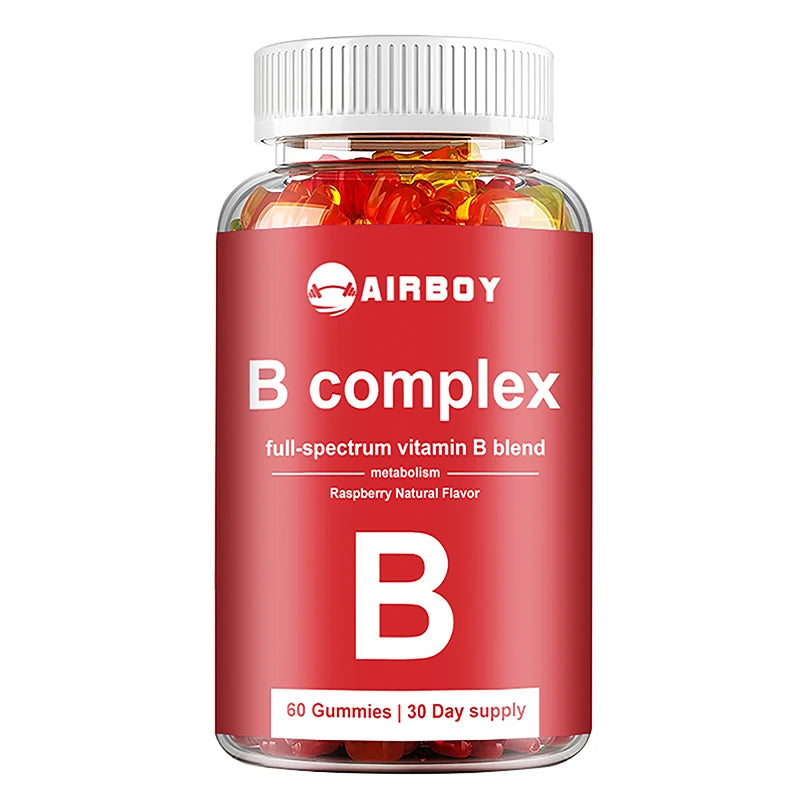 Vitamin B Complex - Boost Energy, Boost Metabolism, Improve Mood, Relieve Stress - 60 Gummies