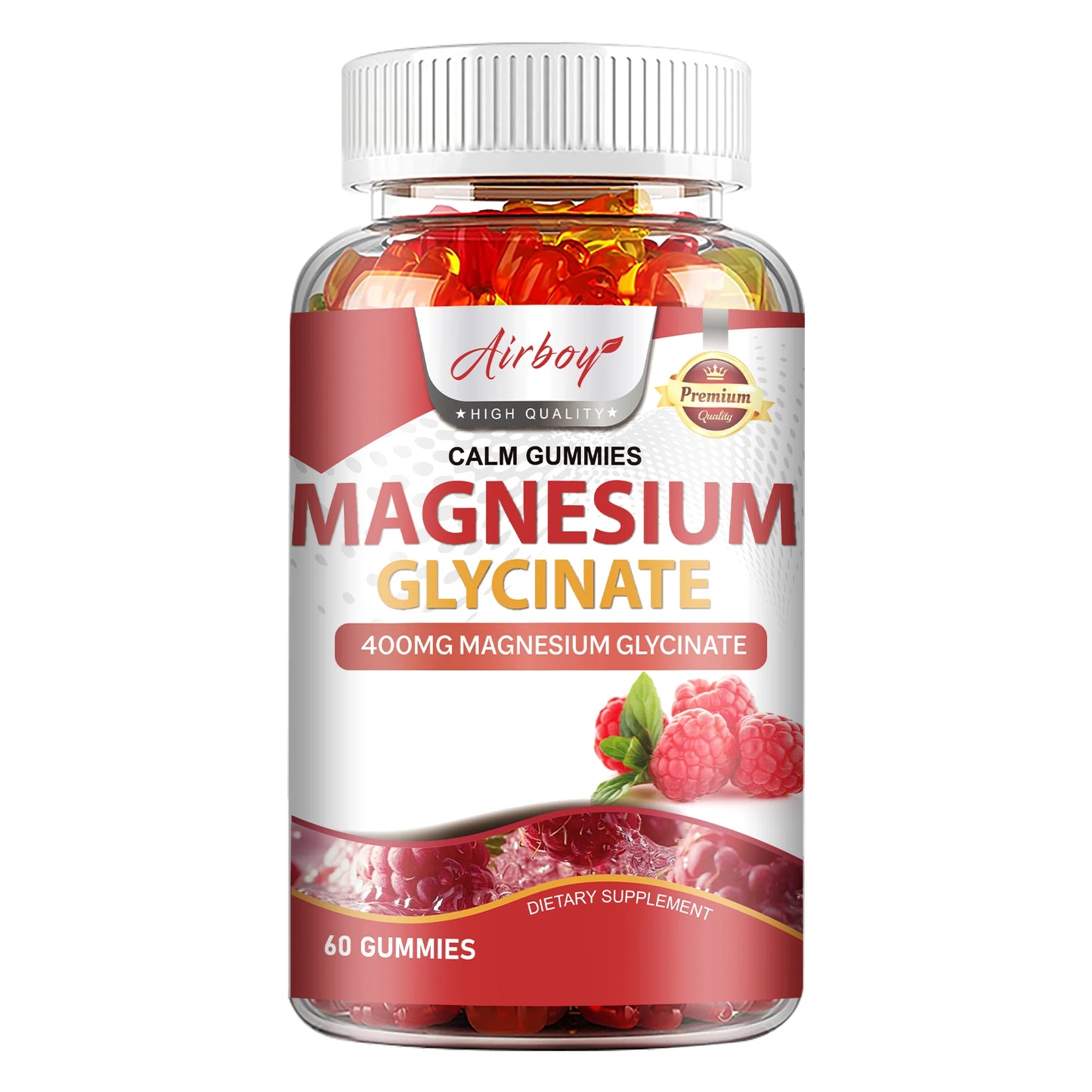 Magnesium Glycinate - Calm, Relieves Stress, Promotes Sleep, Support Memory, Concentration & Muscle Spasms - 60 Gummies