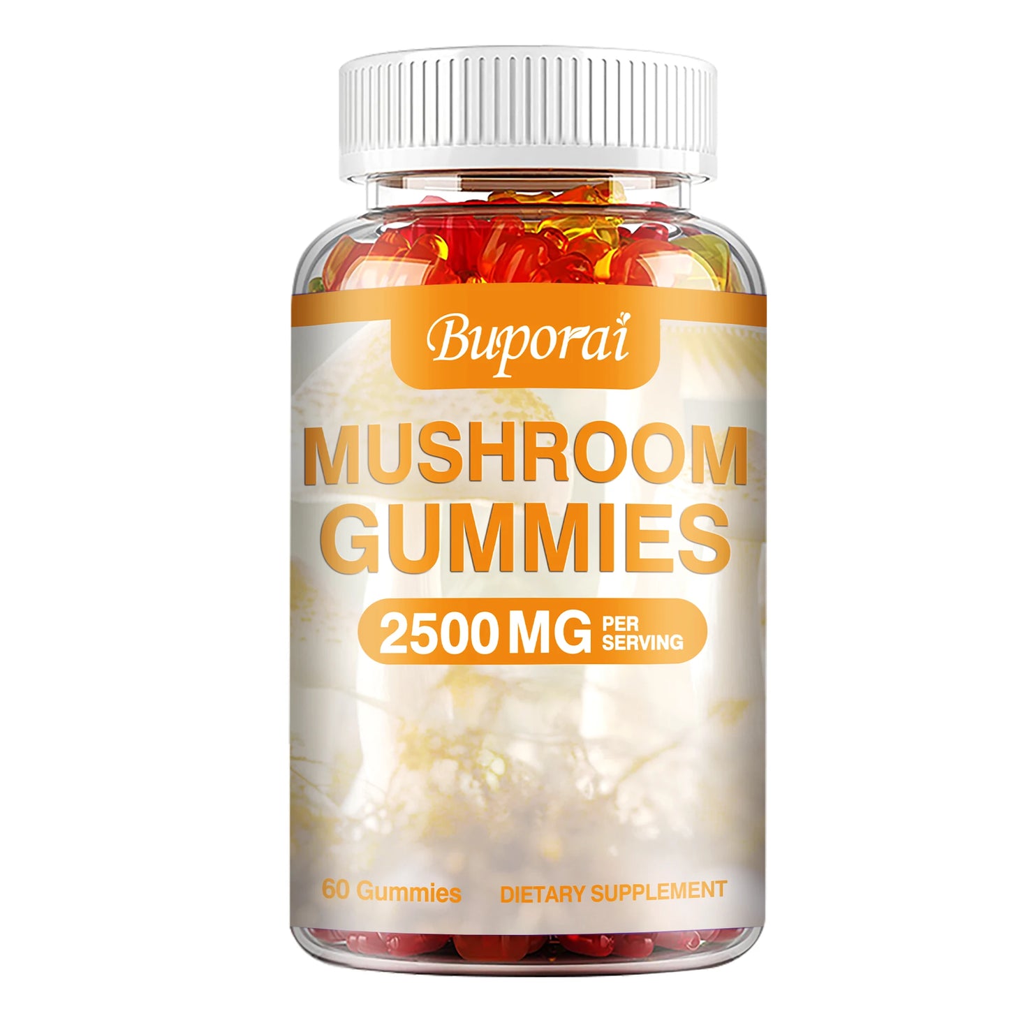 Mushroom Gummies - Brain Health, Enhances Memory and Concentration, Relieves Stress, Immune Support - 60 Gummies