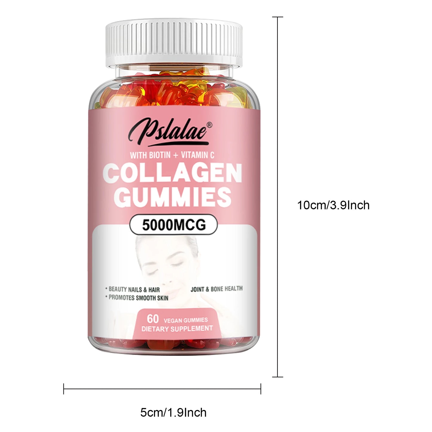 Collagen Gummies - with Biotin, Vitamin C - Supports Healthy Hair, Skin and Nails - 60 Gummies