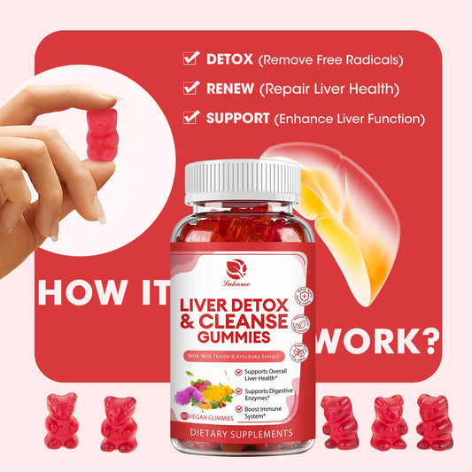 BEWORTHS Milk Thistle Extract Gummies for Liver Health Liver Cleansing Detox Antioxidant Whitening Immune Health Support
